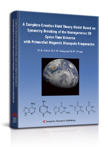 A Complete Creation Field Theory Model Based on Symmetry Breaking of the Homogeneous
5D Space-Time Universe with Primordial Magnetic Monopole Frequencies